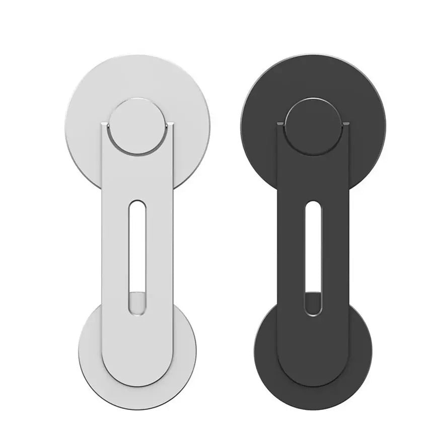 Two minimalist wall hooks shown side by side on a plain white background, one in polished silver and one in matte black.
