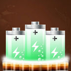 Three green batteries with a brown background and text about battery capacity.